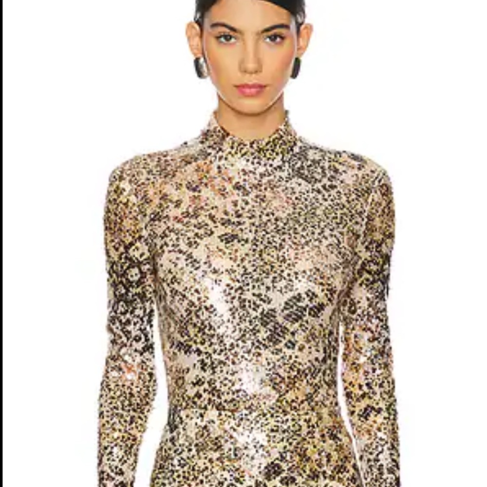 LAPOINTE  Sequin Mock Neck Bodysuit